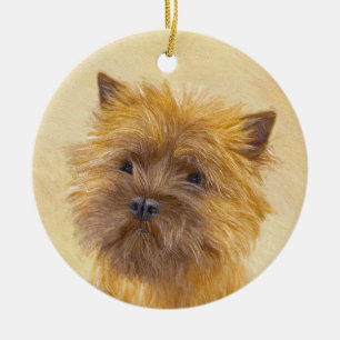 Cairn Terrier Painting - Niedliche Original Dog Ar Keramik Ornament