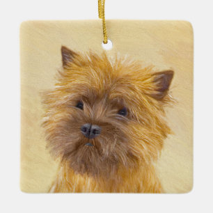 Cairn Terrier Painting - Niedliche Original Dog Ar Keramikornament
