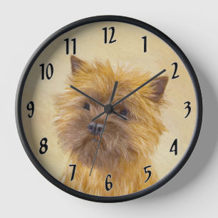 Cairn Terrier Painting - Niedliche Original Dog Ar Uhr