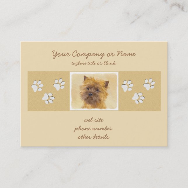 Cairn Terrier Painting - Niedliche Original Dog Ar Visitenkarte (Vorderseite)