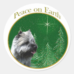 Cairn Terrier Peace Runder Aufkleber