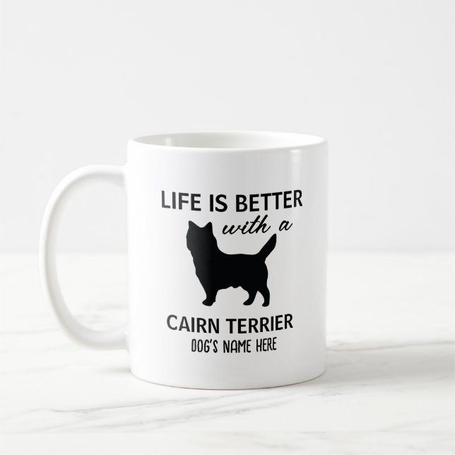 Cairn Terrier Personalisiertes Leben ist besser Kaffeetasse (Links)
