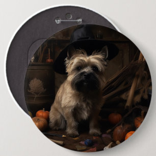 Cairn Terrier Pumpkins Halloween Beängstigend Button