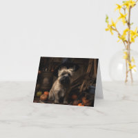 Cairn Terrier Pumpkins Halloween Beängstigend