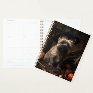 Cairn Terrier Pumpkins Halloween Beängstigend Planer