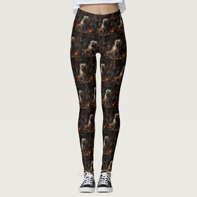 Cairn Terrier Pumpkins Halloween Scary  Leggings (Vorderseite)
