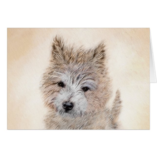Cairn Terrier Puppy Painting - Original Dog Art (Vorderseite (Horizontal))