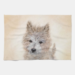 Cairn Terrier Puppy Painting - Original Dog Art Geschirrtuch