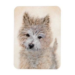 Cairn Terrier Puppy Painting - Original Dog Art Magnet