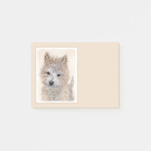 Cairn Terrier Puppy Painting - Original Dog Art Post-it Klebezettel