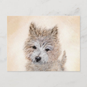 Cairn Terrier Puppy Painting - Original Dog Art Postkarte