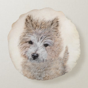 Cairn Terrier Puppy Painting - Original Dog Art Rundes Kissen