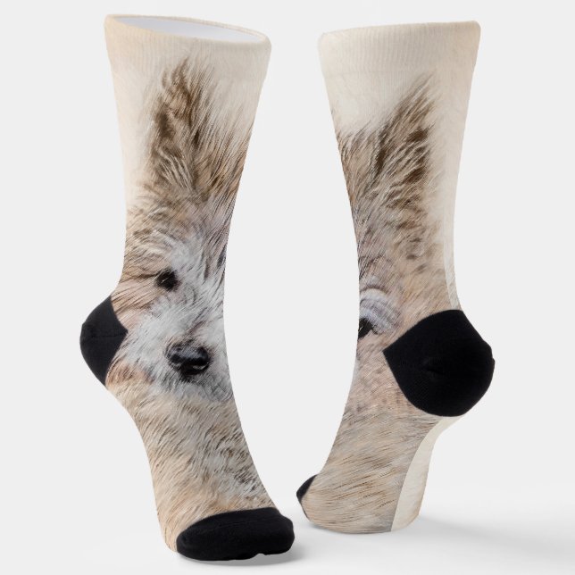 Cairn Terrier Puppy Painting - Original Dog Art Socken (Gewinkelt)
