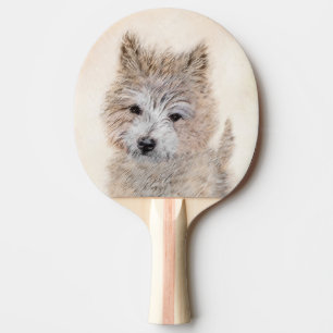 Cairn Terrier Puppy Painting - Original Dog Art Tischtennis Schläger