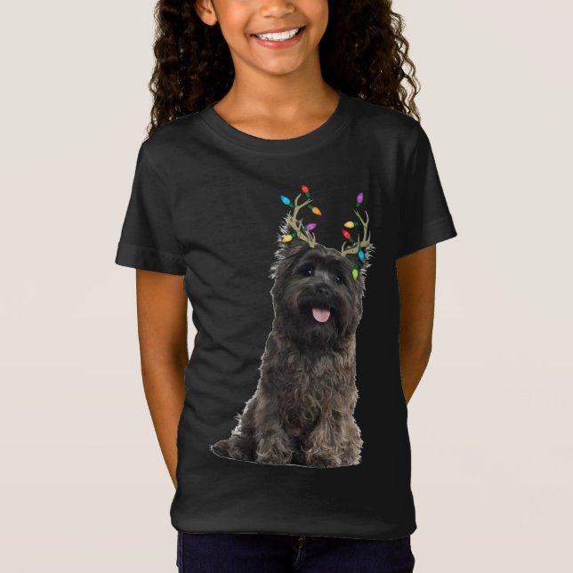 Cairn Terrier Reindeer Christmas Dog T-Shirt (Vorderseite)