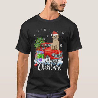 Cairn Terrier Riding Red Truck Frohe Weihnachten X T-Shirt