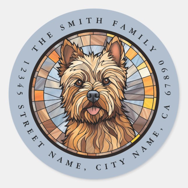 Cairn Terrier Round Stickers (Vorderseite)