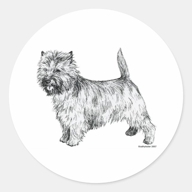 Cairn Terrier Runder Aufkleber (Vorderseite)