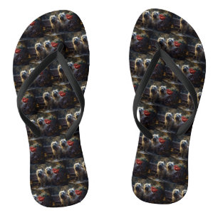 Cairn Terrier Schneeweißes Schlitten Weihnachtsdek Flip Flops