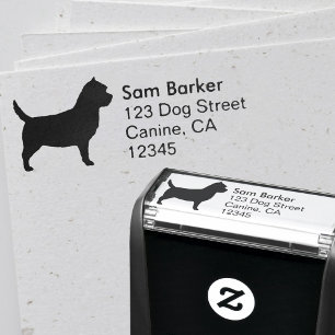 Cairn-Terrier-Silhouette-Rücksendeadresse Permastempel
