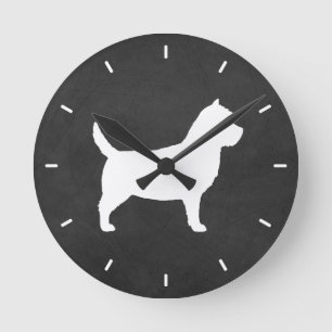 Cairn-Terrier-Silhouette Runde Wanduhr