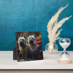 Cairn Terrier Snowy Sleigh Weihnachtsdekor Fotoplatte