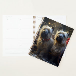 Cairn Terrier Snowy Sleigh Weihnachtsdekor Planer