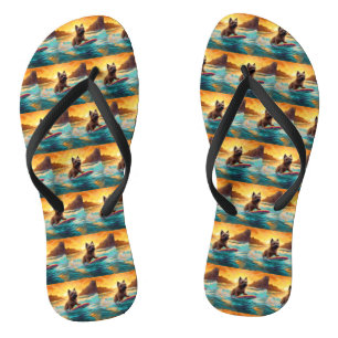 Cairn Terrier Strand Surfen Malerei Flip Flops