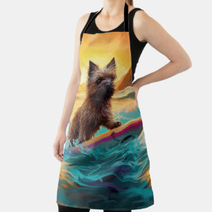 Cairn Terrier Strand Surfen Malerei Schürze
