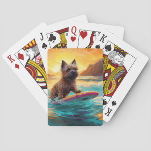 Cairn Terrier Strand Surfen Malerei Spielkarten