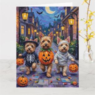 Cairn Terrier Trick-oder-Treating Halloween-Kostüm Karte