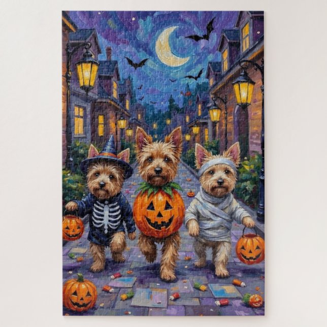 Cairn Terrier Trick-oder-Treating Halloween-Kostüm Puzzle (Vertikal)