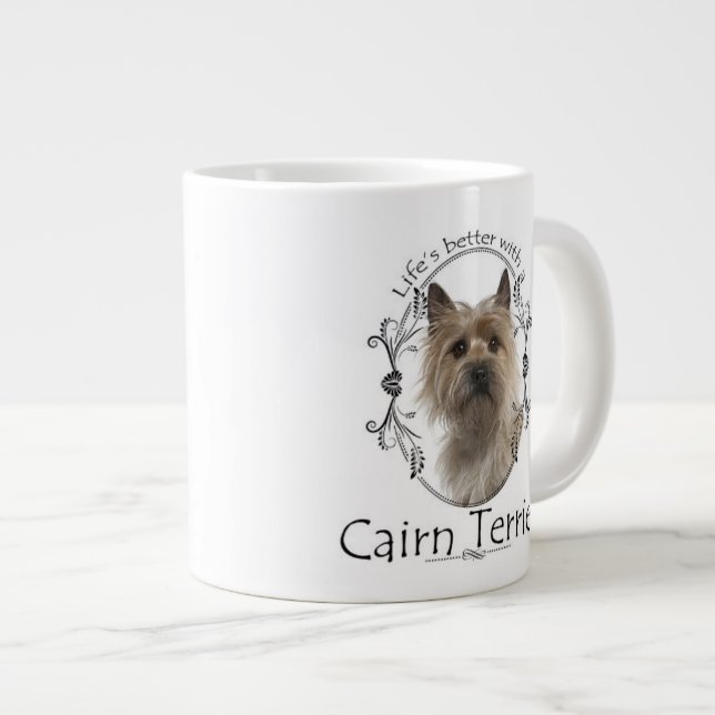 Cairn-Terrier-Tunnel-bohrwagenTasse Jumbo-Tasse (Vorderseite Rechts)