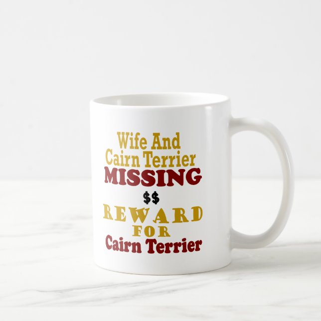 Cairn-Terrier-u. Ehefrau-vermisste Belohnung für Kaffeetasse (Rechts)