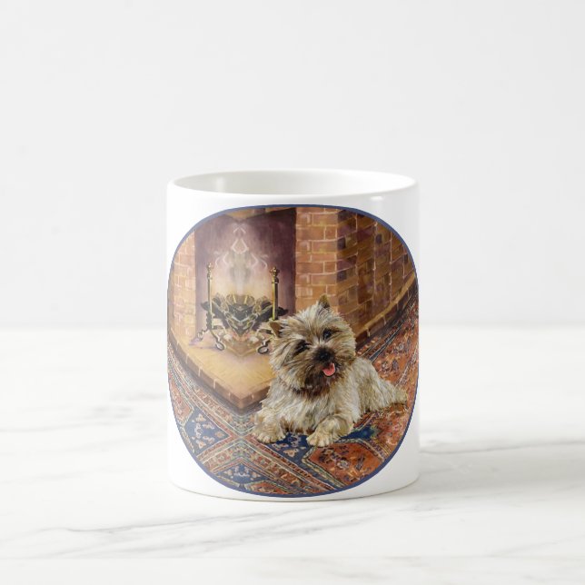 Cairn Terrier von Cosy Fireplace Kaffeetasse (Mittel)