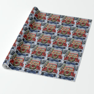 Cairn Terrier Weihnachten Rotes Lastwagen Ferien Geschenkpapier