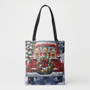 Cairn Terrier Weihnachten Rotes Lastwagen Urlaub