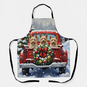 Cairn Terrier Weihnachten Rotes Lastwagen Urlaub Schürze