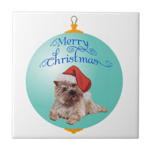 Cairn Terrier Weihnachtsbaumanhänger Fliese