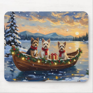 Cairn Terrier Weihnachtsboot Urlaub Mousepad