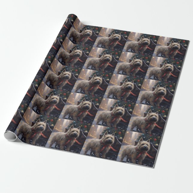 Cairn Terrier Weihnachtsfeiertage Geschenkpapier (Ungerollt)