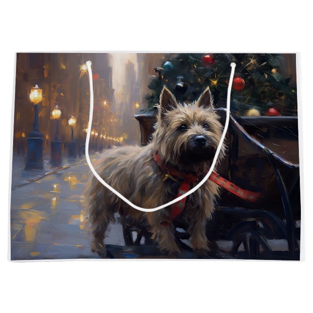 Cairn Terrier Weihnachtsfeiertage Große Geschenktüte (Vorderseite)