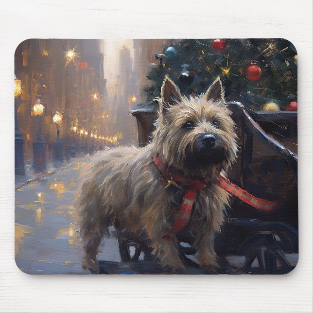 Cairn Terrier Weihnachtsfeiertage Mousepad (Vorne)