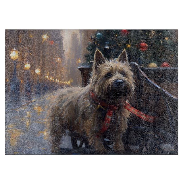 Cairn Terrier Weihnachtsfeiertage Schneidebrett (Vorderseite)