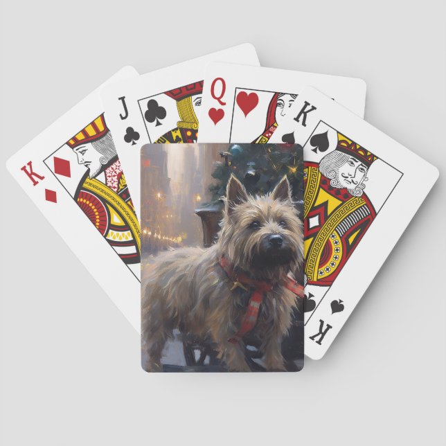 Cairn Terrier Weihnachtsfeiertage Spielkarten (Rückseite)
