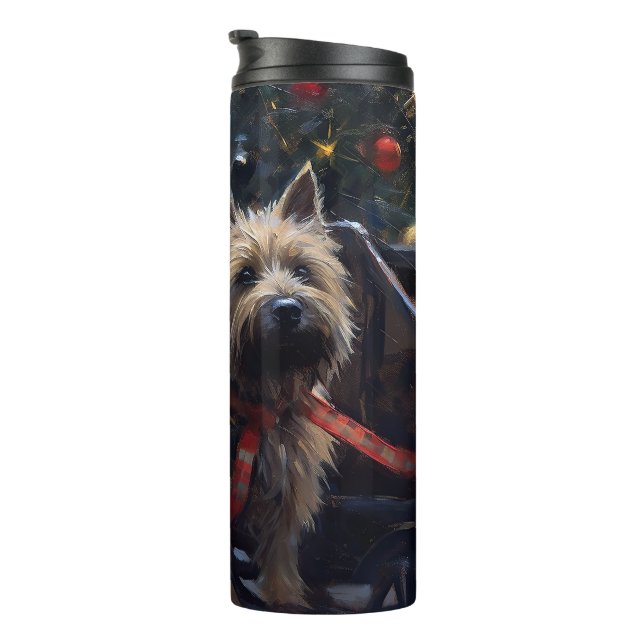 Cairn Terrier Weihnachtsfeiertage Thermosbecher (Nach rechts gedreht)