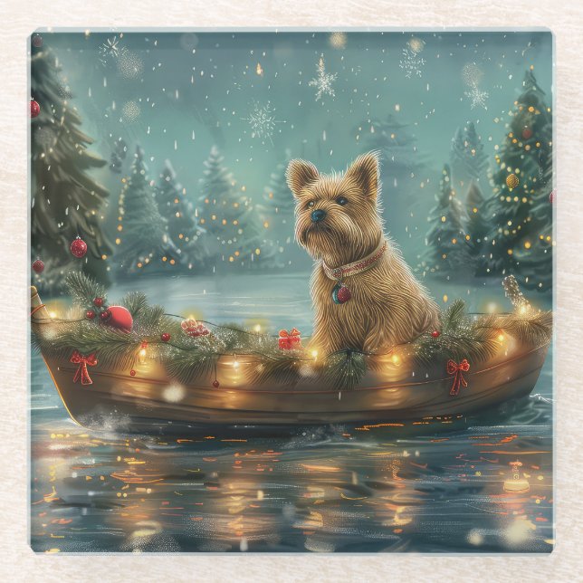 Cairn Terrier Weihnachtsfest Glasuntersetzer (Vorderseite)