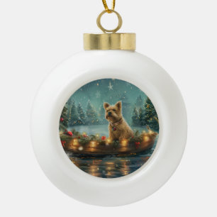 Cairn Terrier Weihnachtsfest Keramik Kugel-Ornament