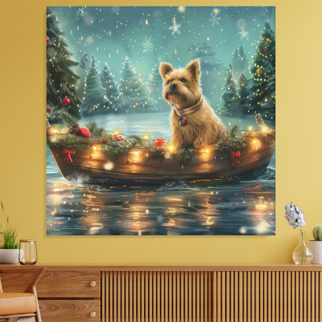 Cairn Terrier Weihnachtsfest Leinwanddruck (Insitu (Wohnzimmer))