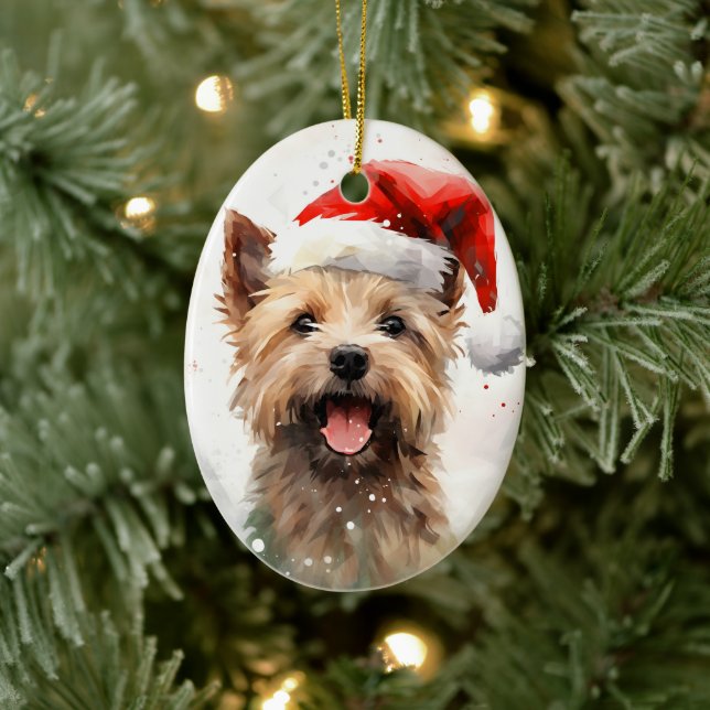Cairn Terrier Weihnachtsmalerei Keramik Ornament (Baum)